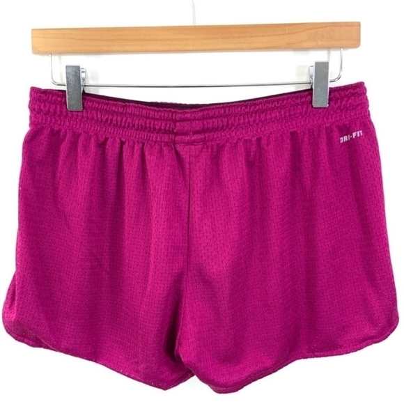 NIKE Dri-Fit Running Athletic Gym Workout Shorts Magenta Pink Women's Medium M - Picture 2 of 6